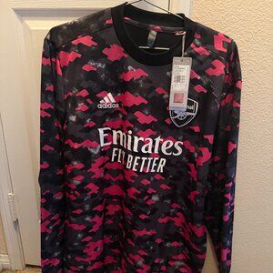 Adidas Arsenal 21/22 Pre Match Warm Up Jersey L/S Men’s Size L NWT